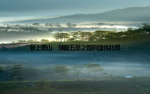 登上泰山, 领略五岳之首的雄伟壮观