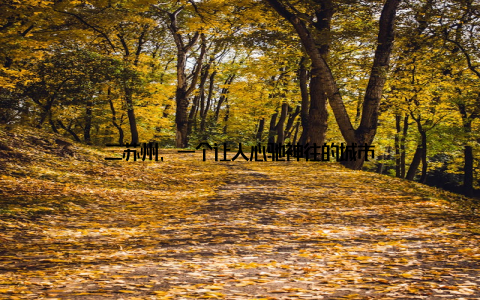 二苏州, 一个让人心驰神往的城市